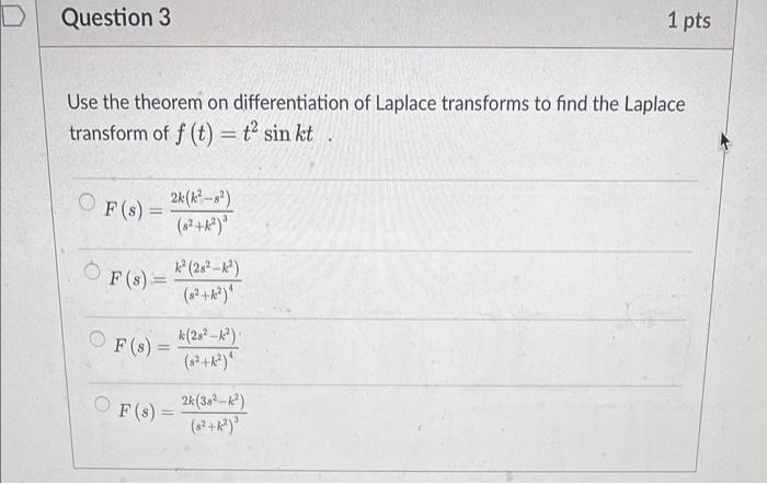 Solved D Question 3 1 pts Use the theorem on differentiation | Chegg.com