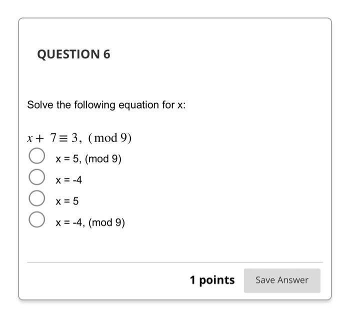 Solved Solve the following equation for x : | Chegg.com