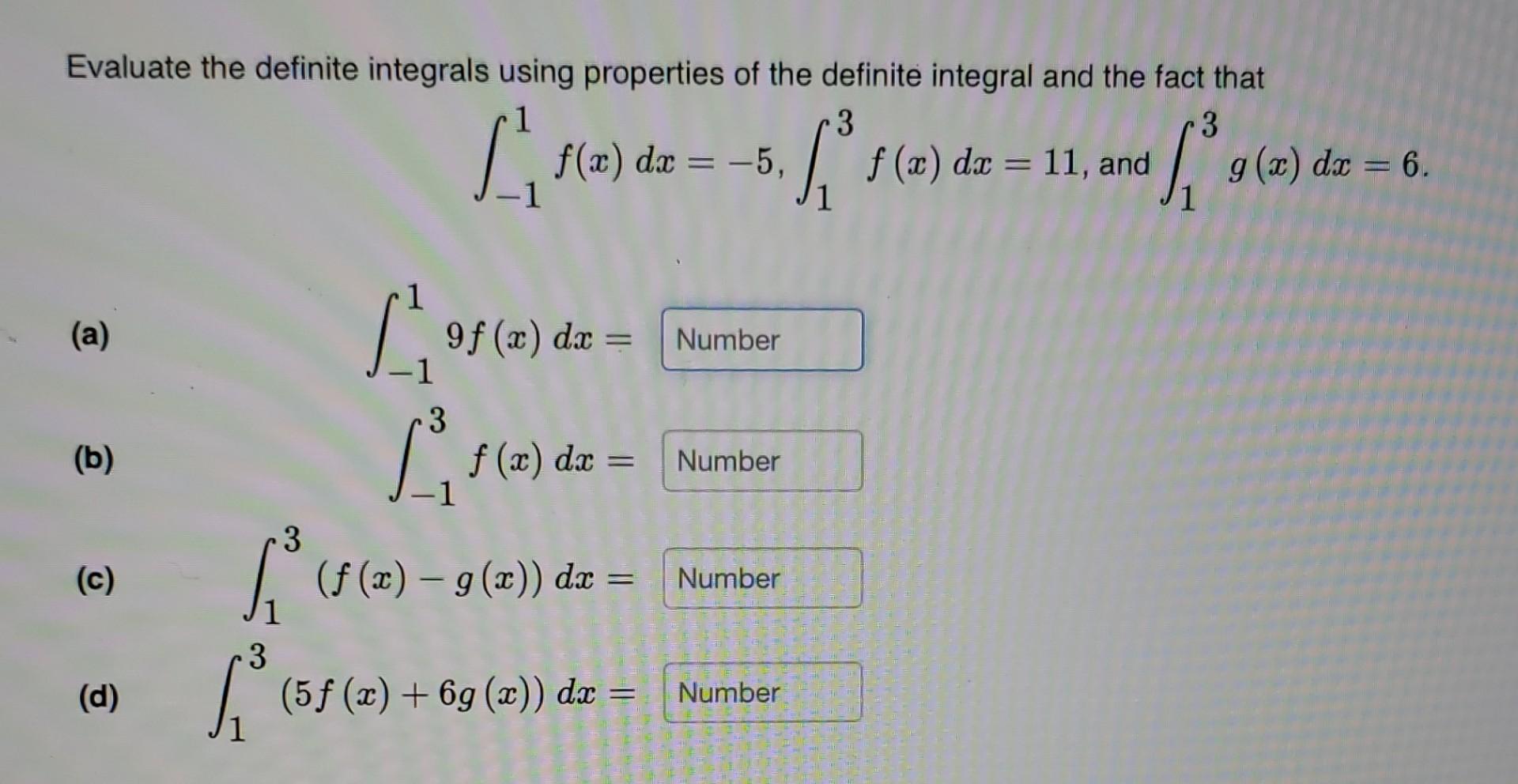 Solved Evaluate the definite integrals using properties of