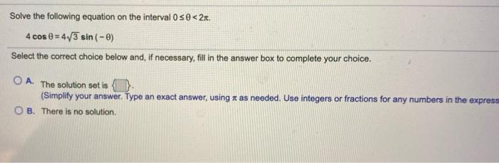 Solved Solve the following equation on the interval 0 s0