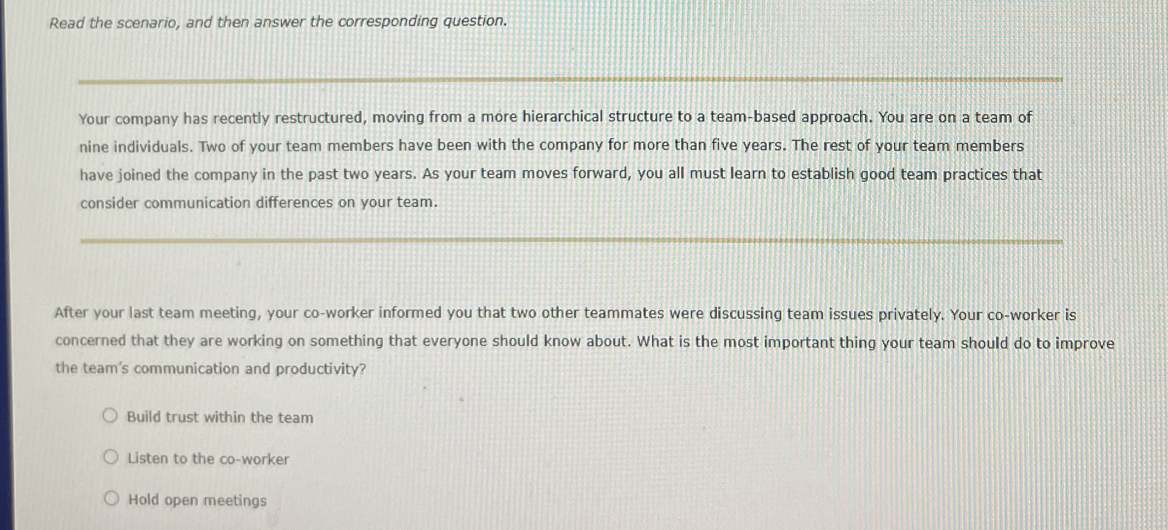 Solved Read the scenario, and then answer the corresponding | Chegg.com