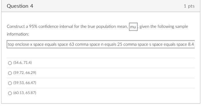Solved Construct a 95\% confidence interval for the true | Chegg.com