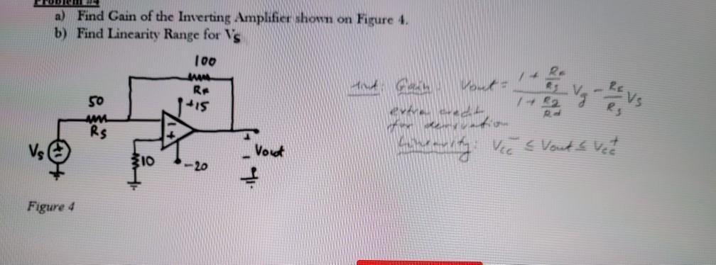 Solved a) Find Gain of the Inverting Amplifier shown on | Chegg.com