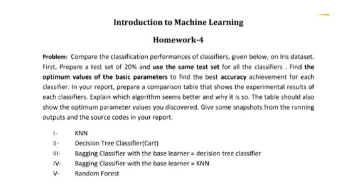 machine learning homework problem