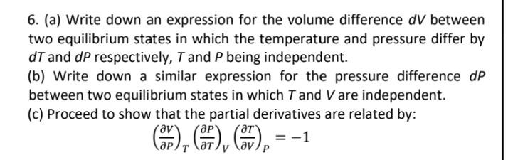 Expression Volume Solved 6. (a) Write down an expression for the volume | Chegg.com