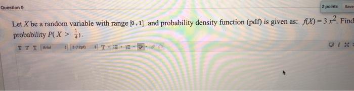 Solved Question 9 2 points Save Let X be a random variable | Chegg.com