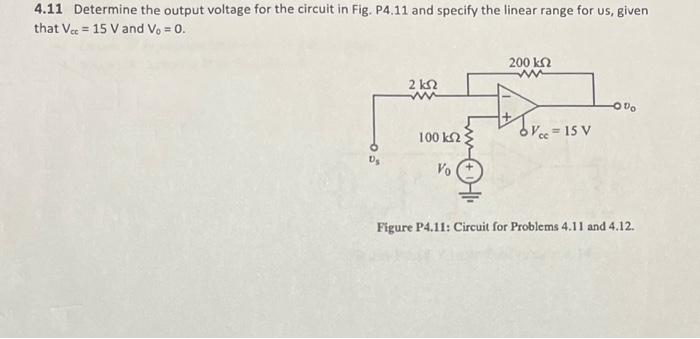Solved 4.11 Determine the output voltage for the circuit in | Chegg.com