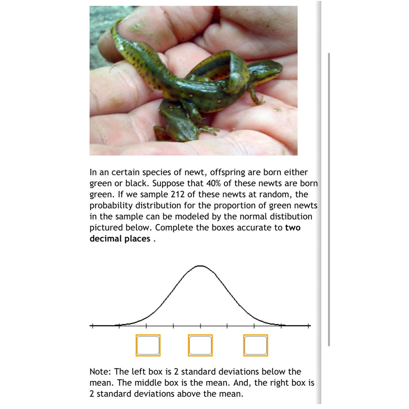 Solved In an certain species of newt, offspring are born | Chegg.com