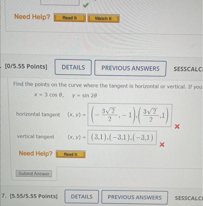 [Solved] Find the points on the curve where the tangent is