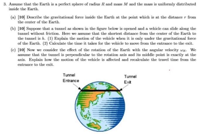 Solved 3. Assume that the Earth is a perfect sphere of | Chegg.com