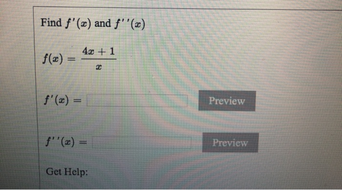 Solved Find F And F Ae 4ax 1 F F Preview F A Chegg Com