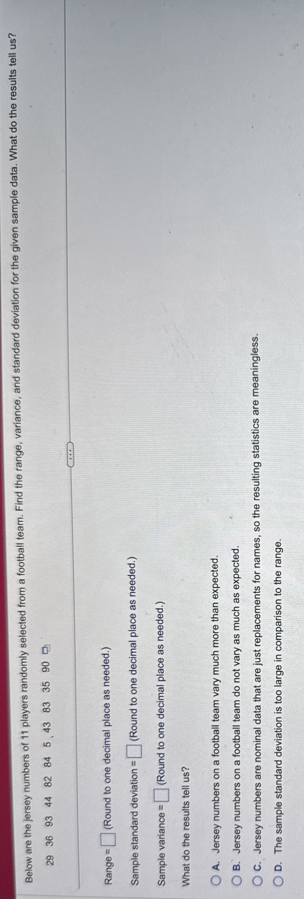 Solved Below are the jersey numbers of 11 ﻿players randomly