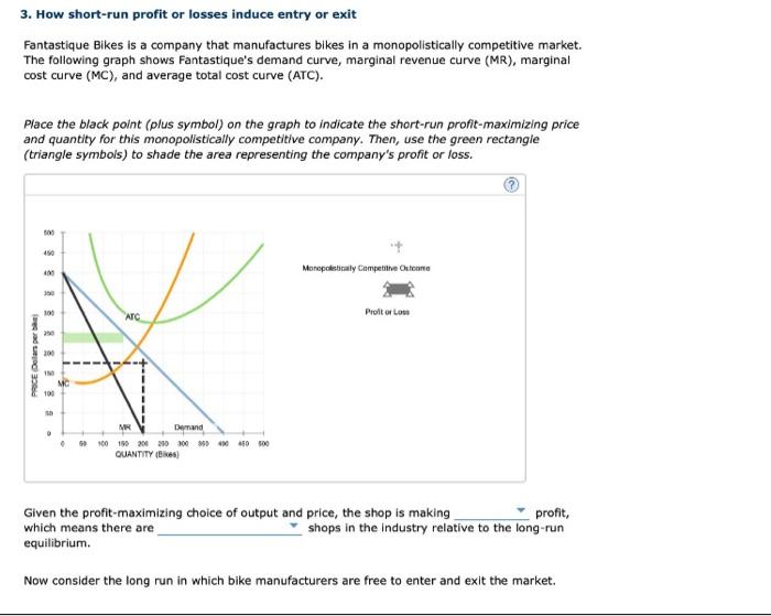 Solved 3. How short-run profit or losses induce entry or | Chegg.com