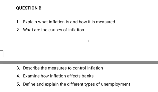 Solved QUESTION B 1. Explain what inflation is and how it is | Chegg.com