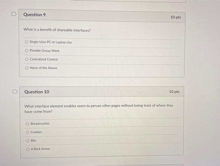 Solved D Question 9 10 pts What is a benefit of shareable | Chegg.com
