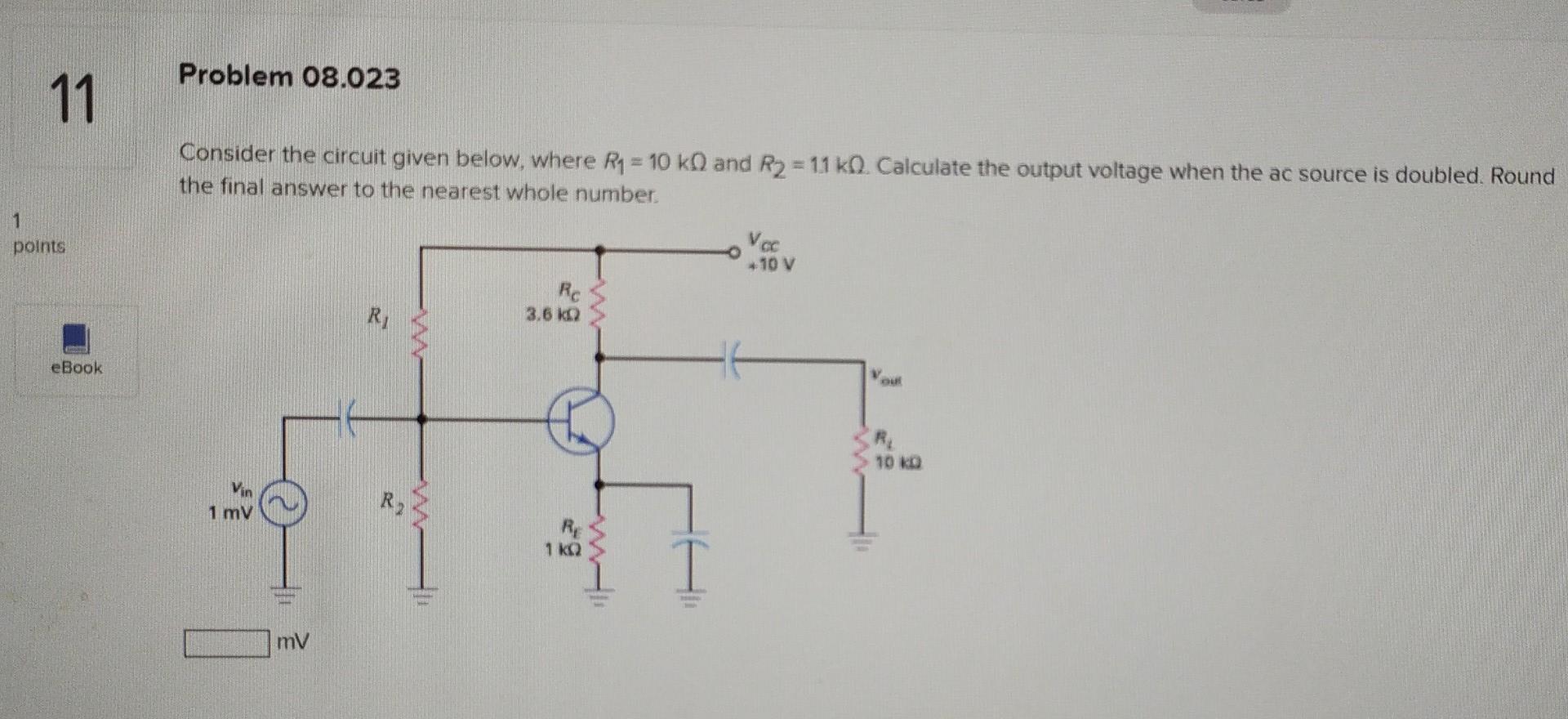 Solved Problem 08.002 1 Consider the circuit given below, | Chegg.com