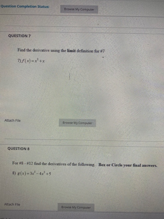 Solved Question Completion Status: Browse My Computer | Chegg.com