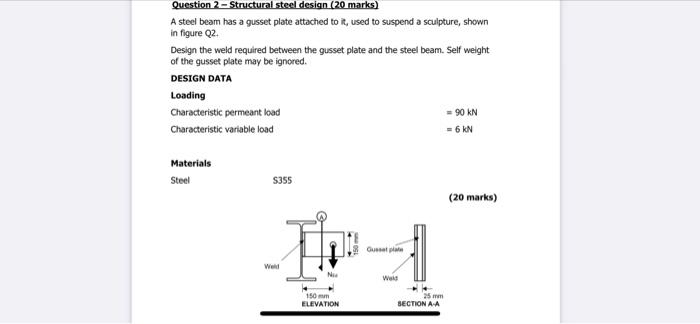 Solved Question 2 - Structural steel design (20 marks) A | Chegg.com