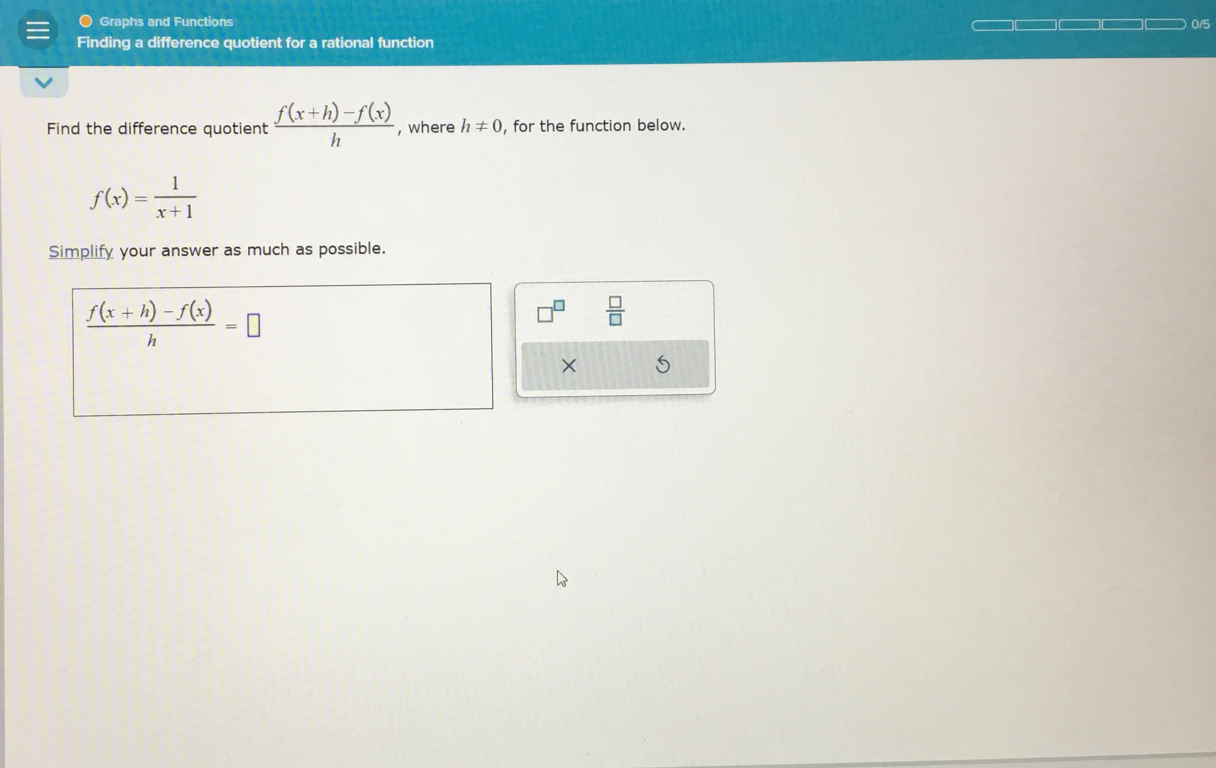 Solved Graphs and FunctionsFinding a difference quotient for | Chegg.com
