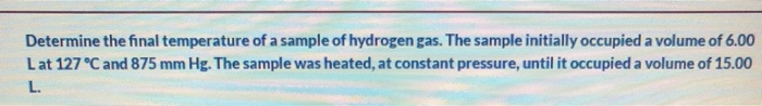 Solved Determine The Final Temperature Of A Sample Of | Chegg.com