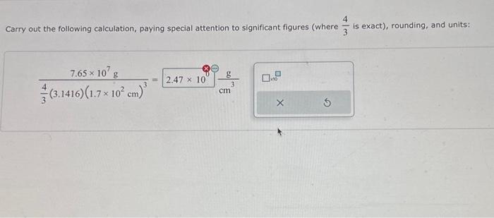 Solved Carry out the following calculation, paying special | Chegg.com