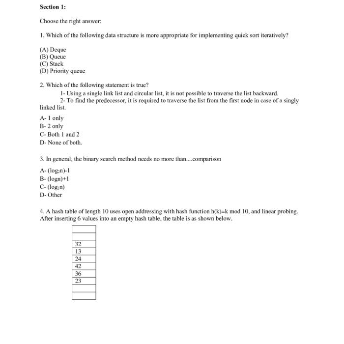Solved Choose the right answer: 1. Which of the following | Chegg.com