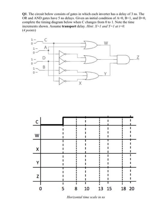 Solved Q1. The circuit below consists of gates in which each | Chegg.com