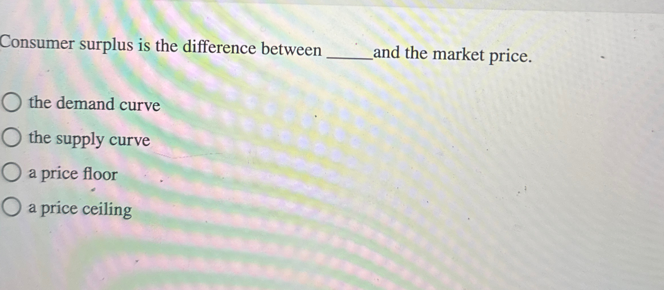 Solved Consumer surplus is the difference between q, ﻿and | Chegg.com