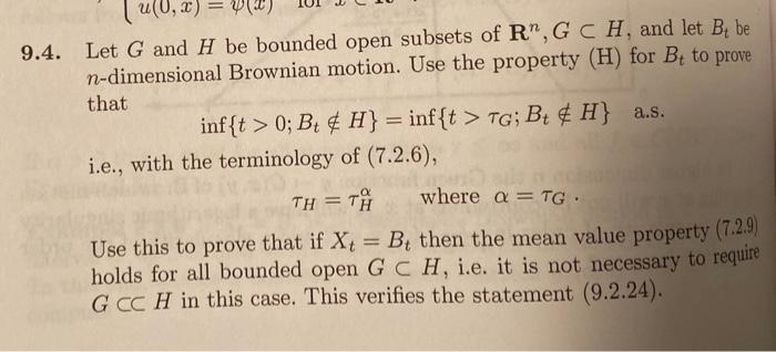 (U (0,x) = V12 9.4. Let G and H be bounded open | Chegg.com