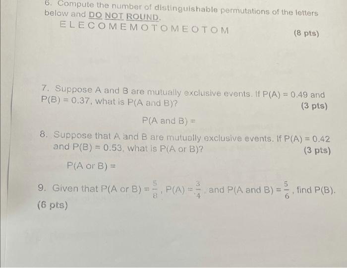 Solved 6. Compute The Number Of Distinguishable Permutations | Chegg.com