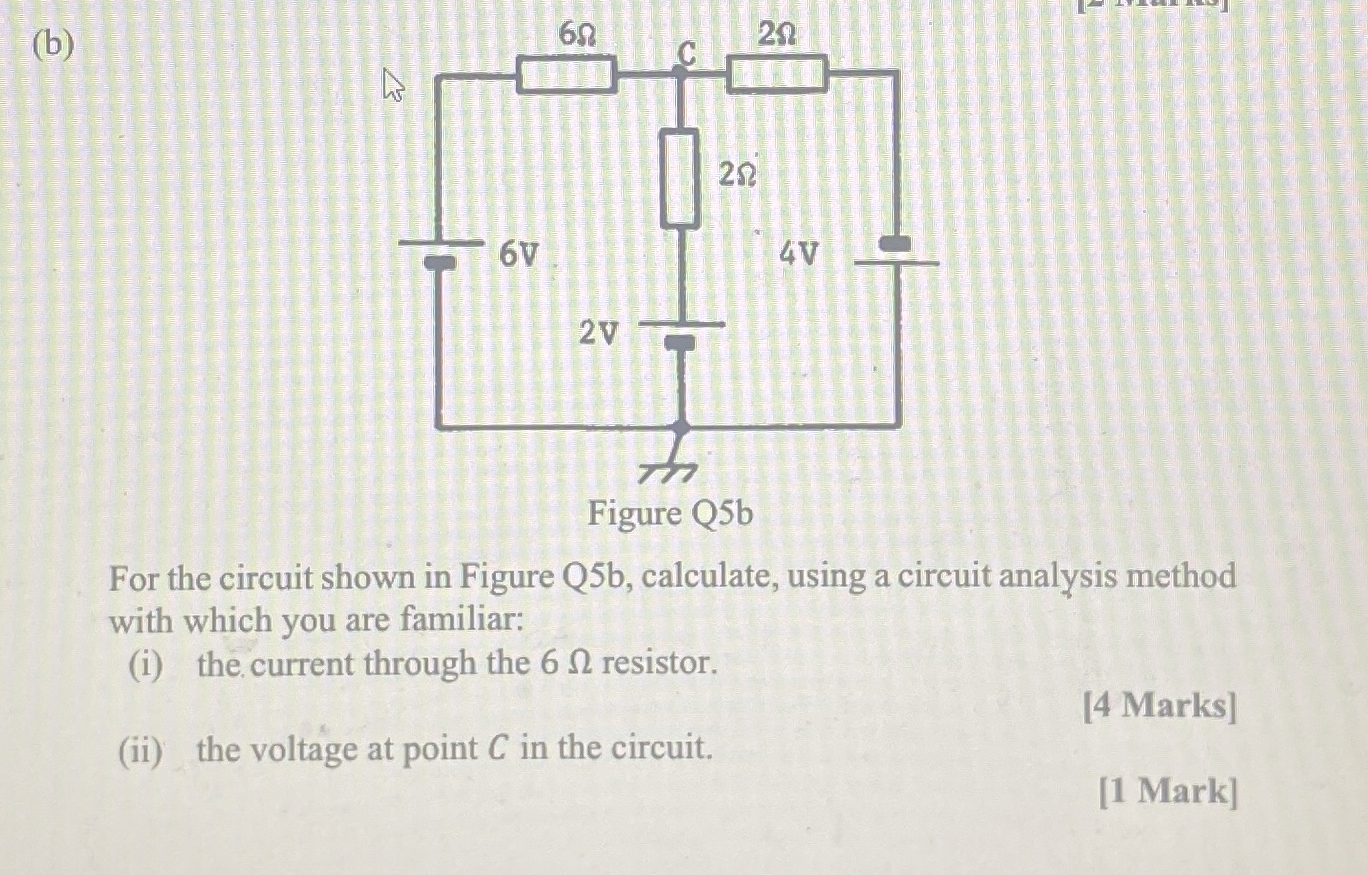 Solved (b)Figure Q5bFor the circuit shown in Figure Q5b, | Chegg.com