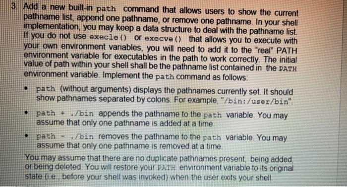 Solved 3. Add a new built-in path command that allows users | Chegg.com