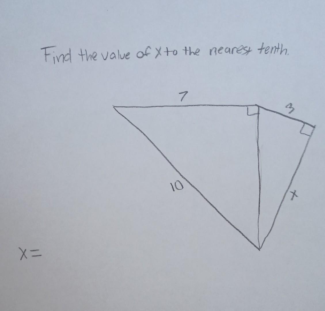 Solved find the value of x to the nearest tenth chegg