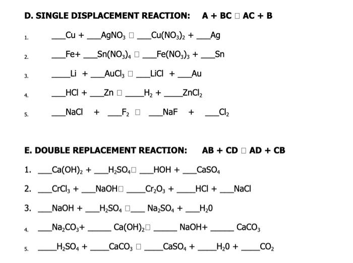 Solved Write balanced equations fot each of the following | Chegg.com