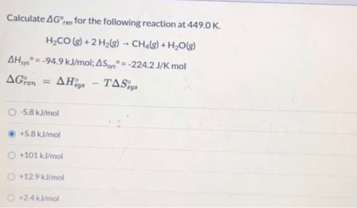 Solved ccording to the diagram below, Gibbs free energy for | Chegg.com