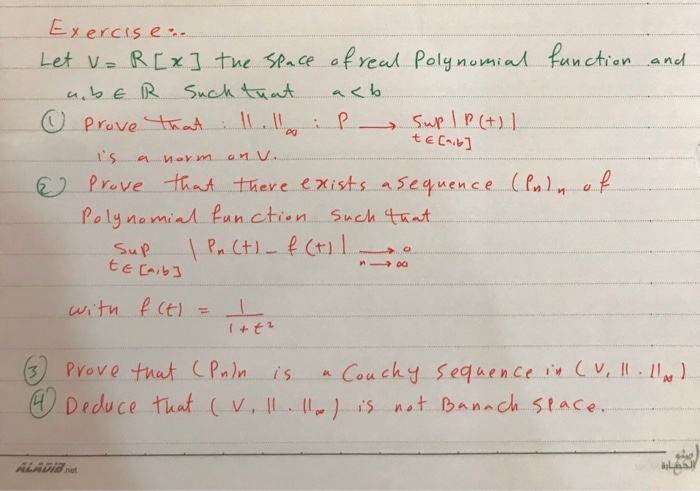 Solved Exercise Let U R X The Space Of Real Polynomial Chegg Com