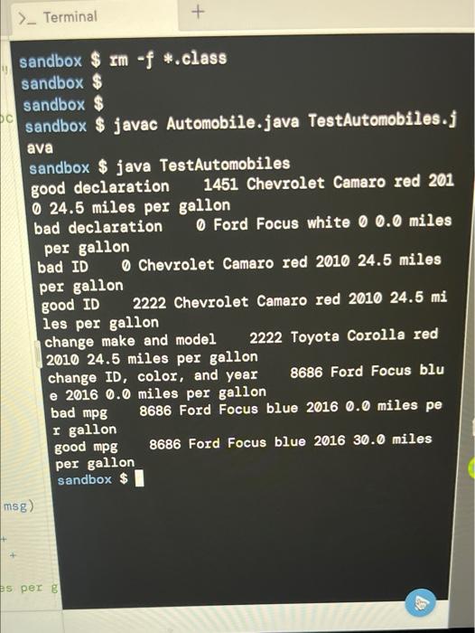 Solved Programming Exercise Automobilejava Chegg Com