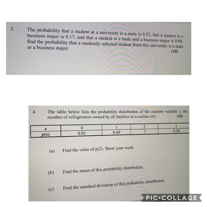 Solved 3. The probability that a student at a university is | Chegg.com