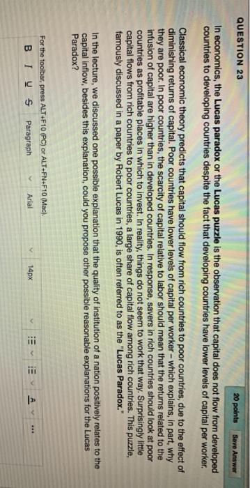 Solved Save Answer QUESTION 22 17 points Suppose there are | Chegg.com