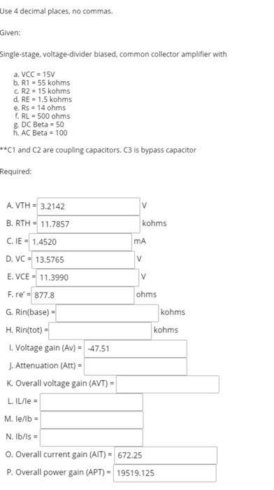 Solved Use 4 Decimal Places No Commas Given Single Sta Chegg Com