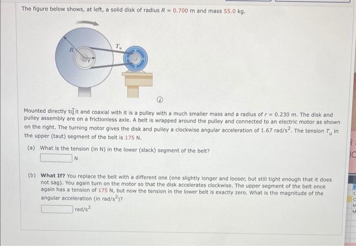 Solved The Figure Below Shows, At Left, A Solid Disk Of | Chegg.com