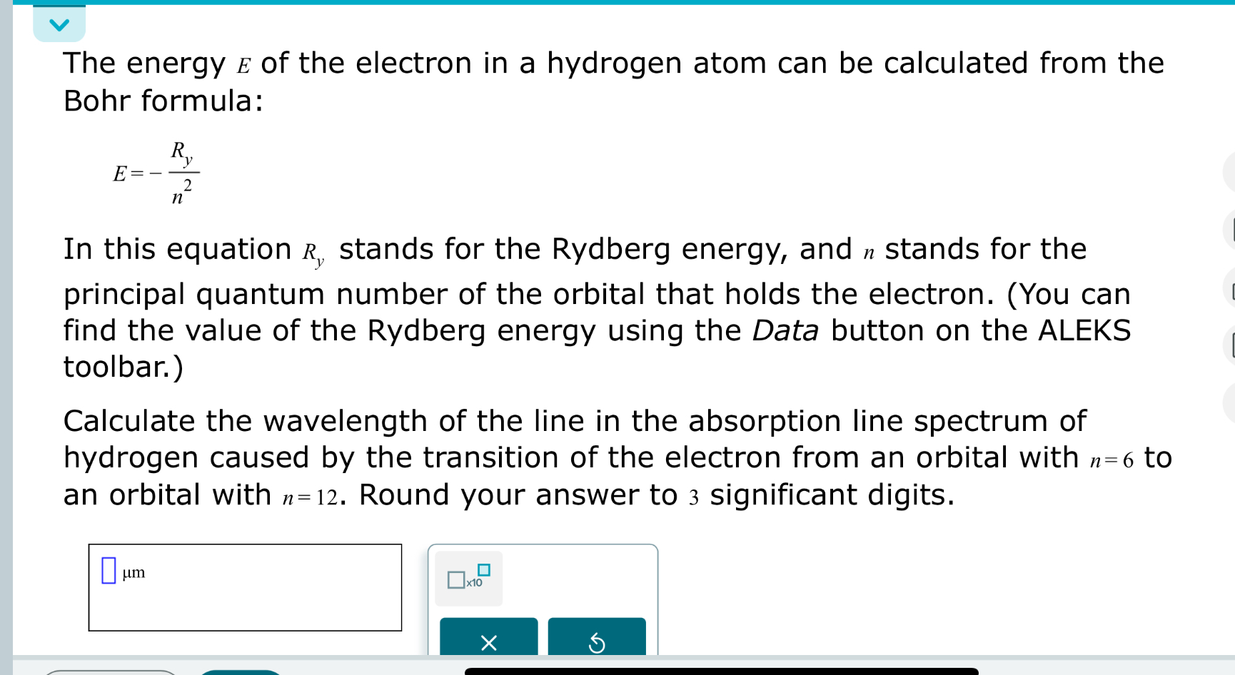 Solved The energy E ﻿of the electron in a hydrogen atom can | Chegg.com