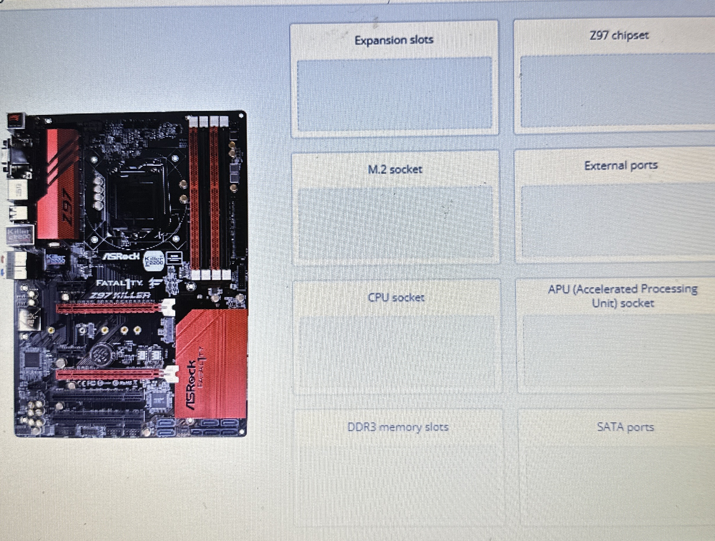 Label the major chipset architecture components on