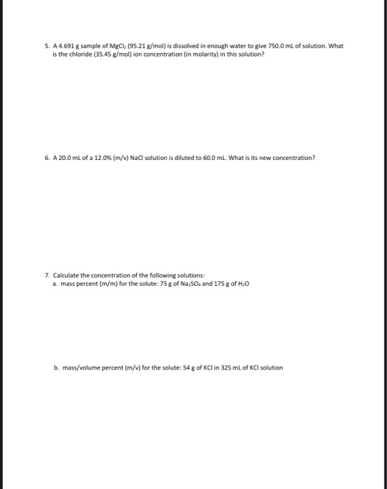 Solved CHEM 1411 Worksheet-Chapter 6 Name SHOW ALL WORK | Chegg.com