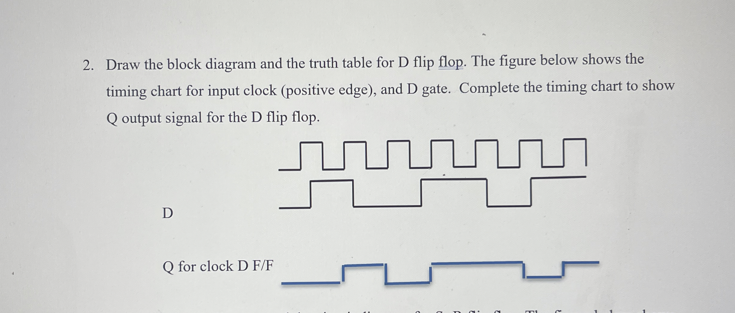 Solved Draw the block diagram and the truth table for D flip | Chegg.com