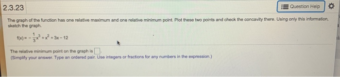 Solved 2.3.23 E Question Help The graph of the function has | Chegg.com