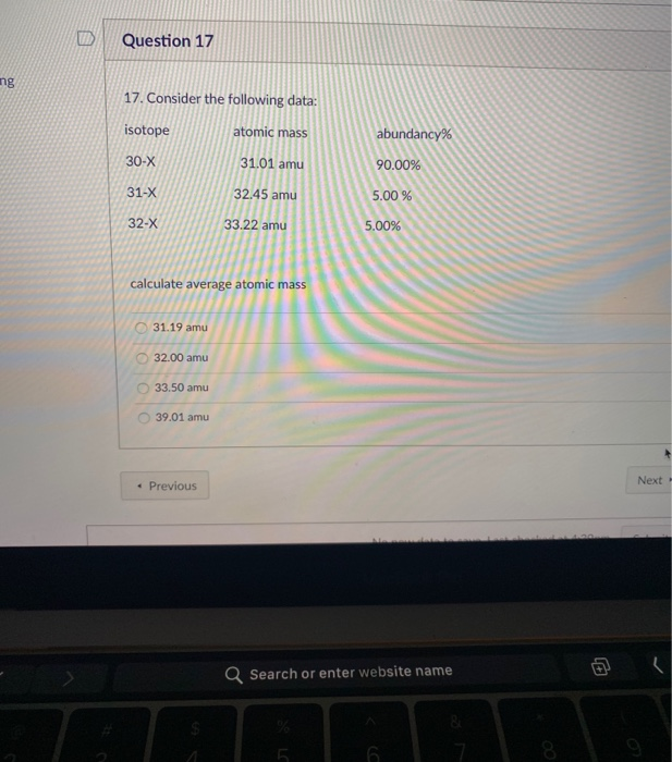 Solved Question 17 ng 17. Consider the following data: | Chegg.com