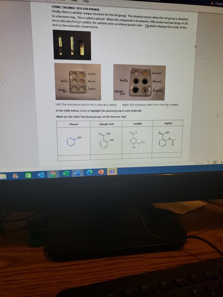 Solved A Magne FERRIC CHLORIDE TEST FOR PHENOL Finally,