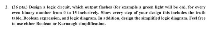 Solved 2. (36 pts.) Design a logic circuit, which output | Chegg.com