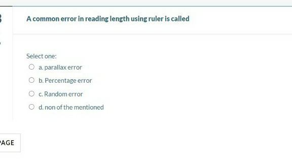 Solved 3 A common error in reading length using ruler is | Chegg.com